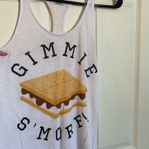 White graphic tank top size medium
